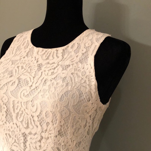 Off white lace mini dress. - Picture 3 of 7